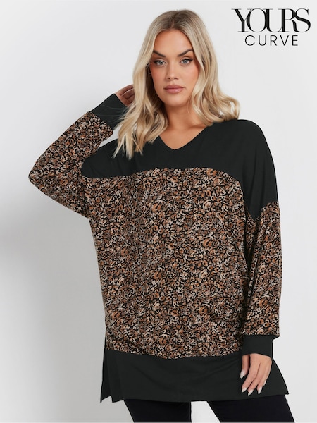 Yours Curve Black Ground Colourblock Top (F21199) | 170 zł
