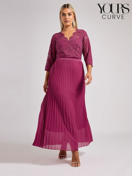 Yours Curve London Lace Pleated Maxi Dress (F21205) | €119