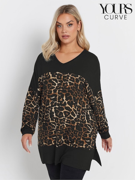 Yours Curve Black Chrome Colourblock Top (F21209) | €36