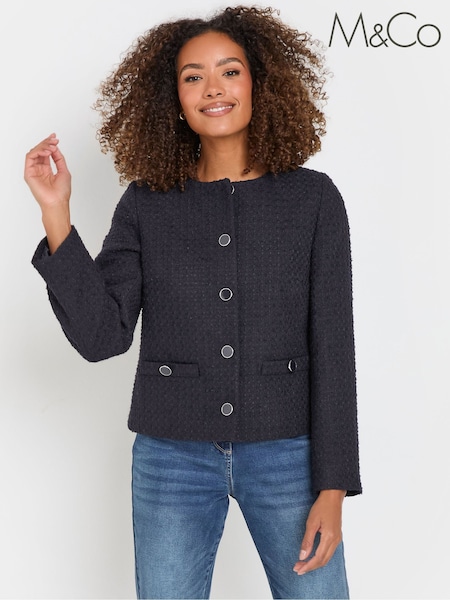 M&Co Blue Boucle Button Through Jacket (F21230) | €84