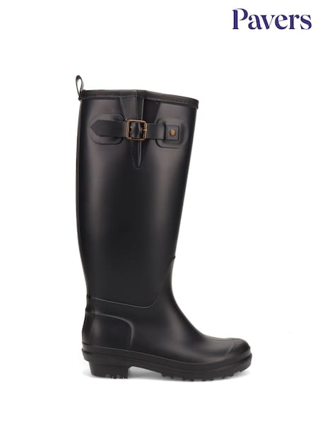 Pavers Black Warm Lined Wellingtons Boots (F21259) | AED175