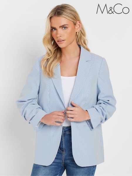 M&Co White Petite Stripe Seersucker Blazer (F21395) | 3,605 UAH