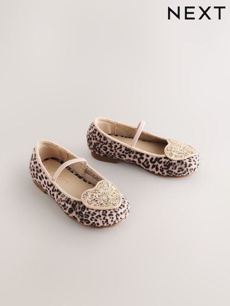 Tan/Animal Heart Mary Jane Shoes (F21451) | €30 - €33