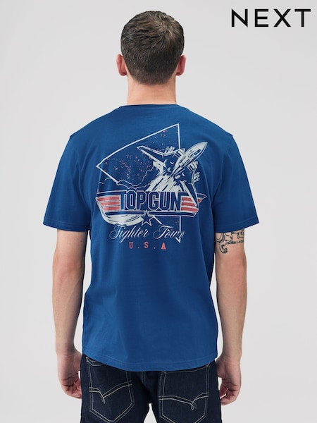 Navy Regular Fit Regular Fit Top Gun License T-Shirt (F21469) | AZN 53
