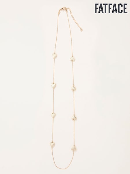 FatFace Gold Tone Heart Chain Necklace (F21503) | AED84