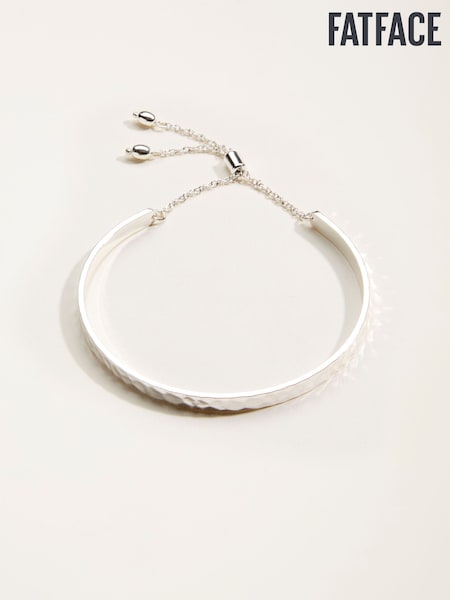 FatFace Silver Tone Hammered Bangle (F21504) | AED84
