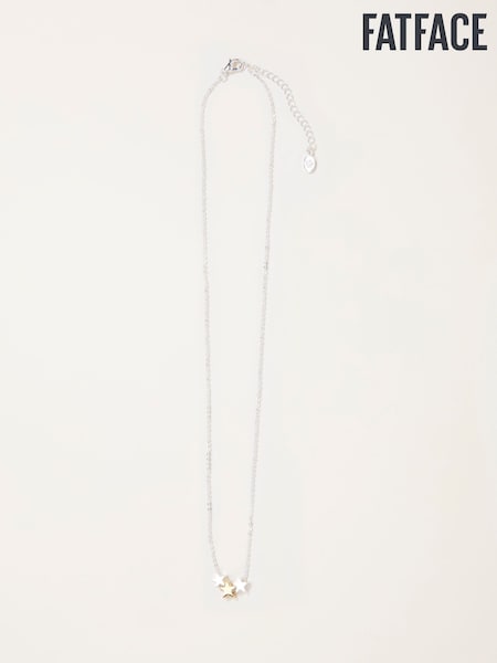 FatFace Silver Tone Trio Star Necklace (F21507) | €21