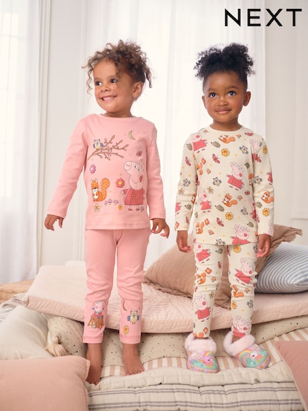 Pink/Cream Peppa Pig Snuggle Pyjamas 2 Pack (9mths-8yrs) (F21537) | €37 - €45