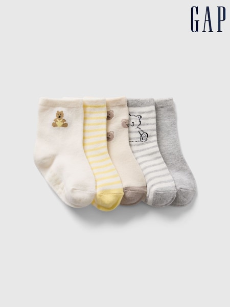 Gap 5 Pack Crew Baby Socks (Newborn-24mths) (F21550) | 16 €