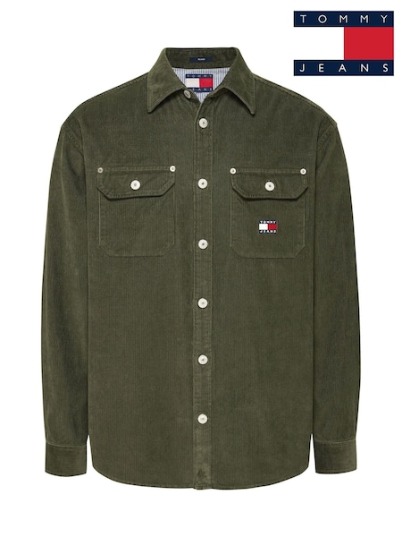 Tommy Jeans Green Corduroy 100% Cotton Shirt (F21557) | €53