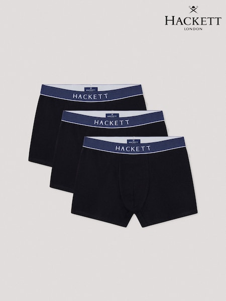 Черный - Hackett Pack Of 3 Cotton Boxer Trunks (F21561) | €53