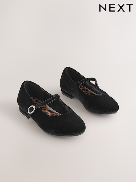 Black Velvet Heeled Mary Jane Shoes (F21571) | € 28 - € 38