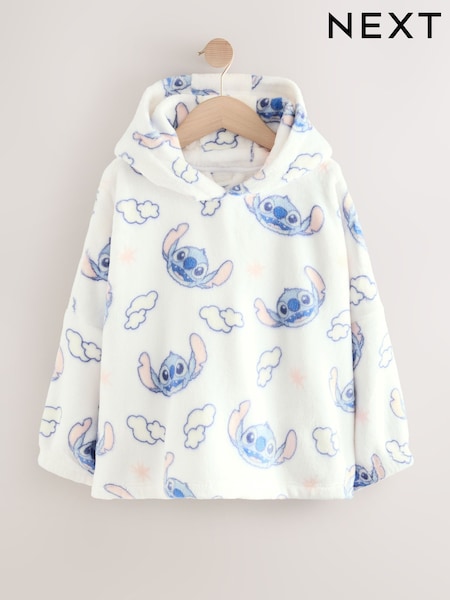 White/Blue Lilo and Stitch Fleece Cropped Hooded Blanket (3-16yrs) (F21635) | 89 QAR - 124 QAR