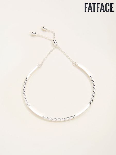 FatFace Silver Tone Twist Adjustable Bangle (F21658) | AED84