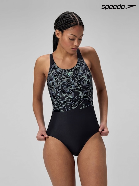 Speedo Black Placement Muscleback Swimsuit (F21692) | R$ 415