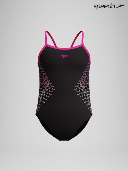Speedo Pink Platisol Placement Thinstrap Swimsuit (F21704) | €25