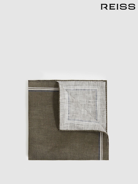 Reiss Olive Fiorello Linen Pocket Square (F22197) | AZN 95