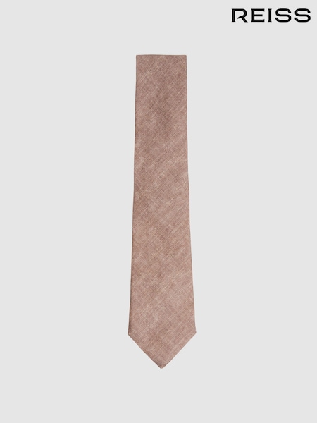 חום רך - Reiss Elio Linen Textured Tie (F22200) | ‏423‏₪