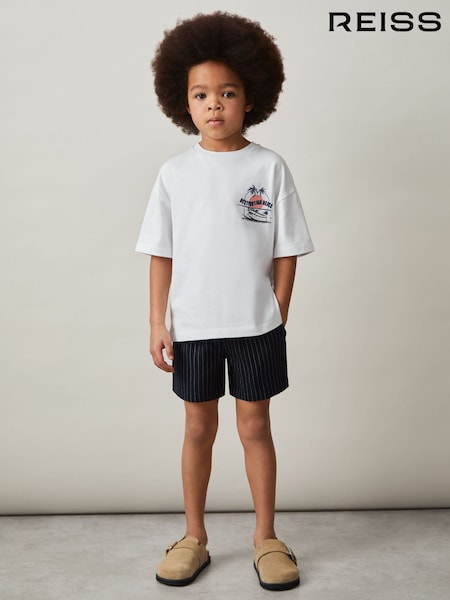 Reiss White/Multi Jimmy 3-9 yrs Cotton Oversized Graphic-Print T-Shirt (F22206) | €30