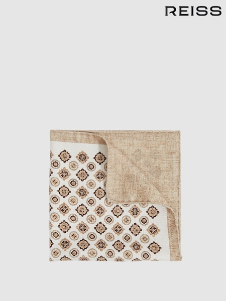 Haferflocken - Reiss Giotte Silk Medallion-Print Pocket Square (F22214) | 58 €