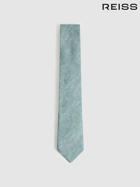 Soft Sage - Reiss Elio Linen Textured Tie (F22217) | €88