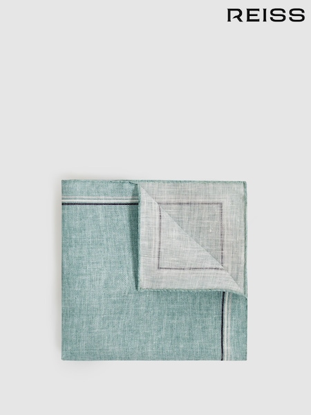 Reiss Soft Sage Fiorello Linen Pocket Square (F22219) | €58