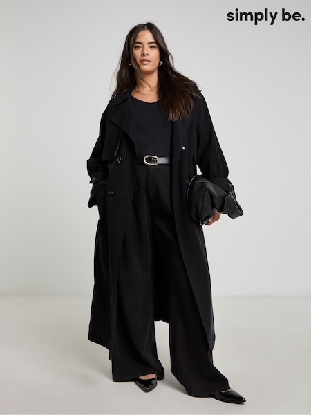 Simply Be Draped Trench Coat (F22319) | ‏397‏₪