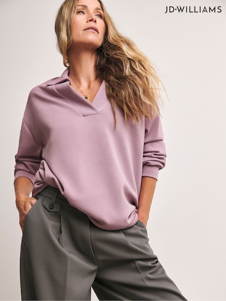 Anthology By JD Williams Purple Collared Modal Sweatshirt (F22332) | €46