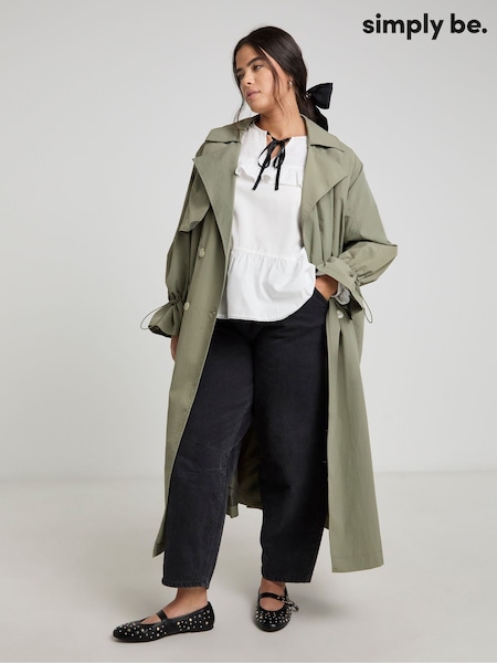 Simply Be Green Utility Trench Coat (F22336) | €87