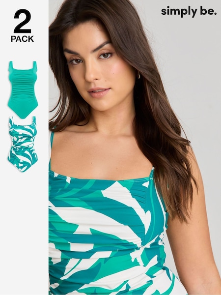 ירוק - Simply Be Magisculpt 2 Pack Swimsuits (F22337) | ‏302‏₪