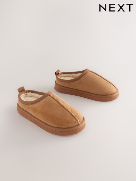 Tan Brown Cosy Mule Slippers (F22352) | €18 - €23