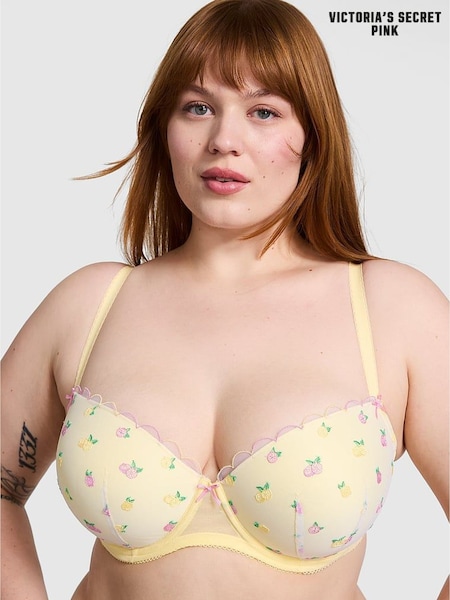 Victoria's Secret PINK Lemon Yellow Push Up Embroidery Bra (F22376) | €40