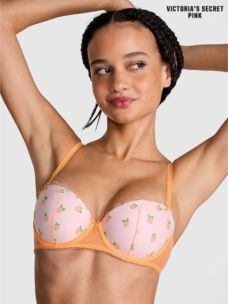 Victoria's Secret PINK Vitamin C Orange Lightly Lined Balcony Embroidery Bra (F22386) | €40
