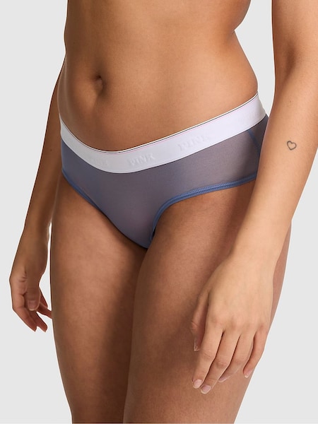 Victoria's Secret PINK Dusty Iris Blue Hipster Logo Mesh Knickers (F22410) | €10.50