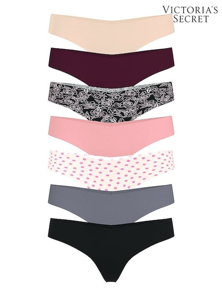 Victoria's Secret Nude/White/Pink/Grey/Black Thong 7 Pack Knickers (F22434) | €40