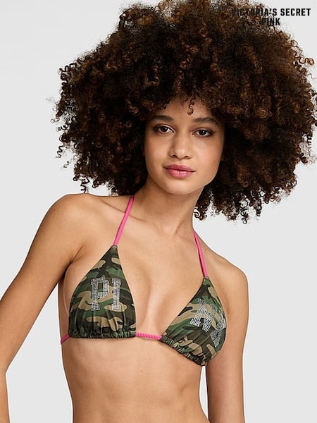 Victoria's Secret PINK Green Camo Triangle Bikini Top (F22443) | €30