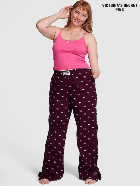 Victoria's Secret PINK Purple Rose Dog Print Boyfriend Pyjama Bottoms (F22445) | €40