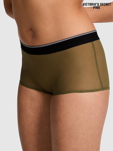 Victoria's Secret PINK Olive Green Short Logo Mesh Knickers (F22452) | €10.50