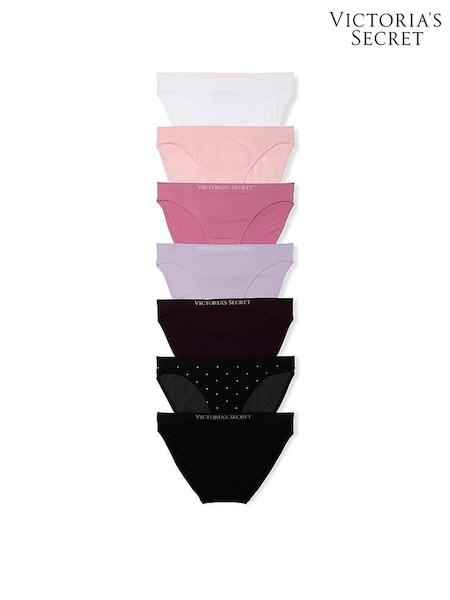 Victoria's Secret White/Pink/Purple/Black Bikini 7 Pack Knickers (F22456) | €40