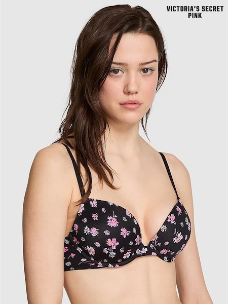 PINK Black Floral Print Super Push Up Super Push Up Bra (F22512) | €33
