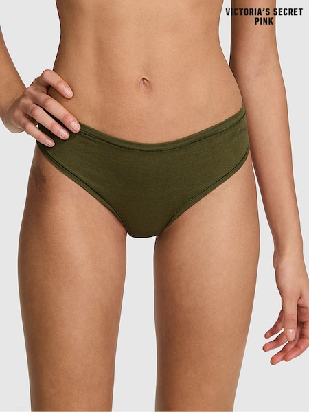 Victoria's Secret PINK Olive Green Cheeky Cotton Thong Knickers (F22542) | €10.50
