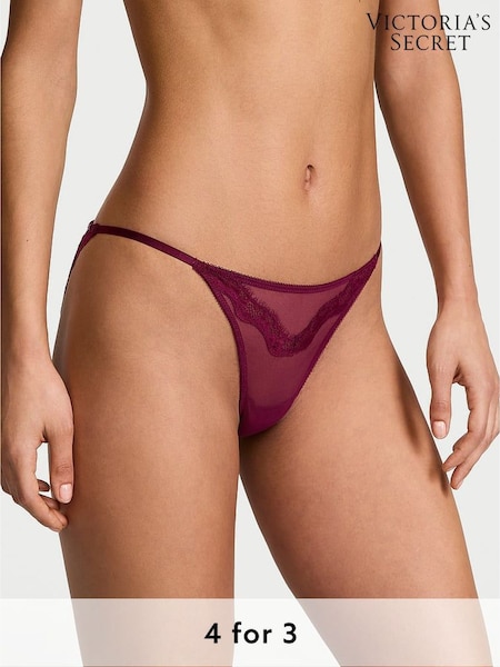 Victoria's Secret Kir Red Bikini Sheer Shine Lace Knickers (F22575) | €22.50