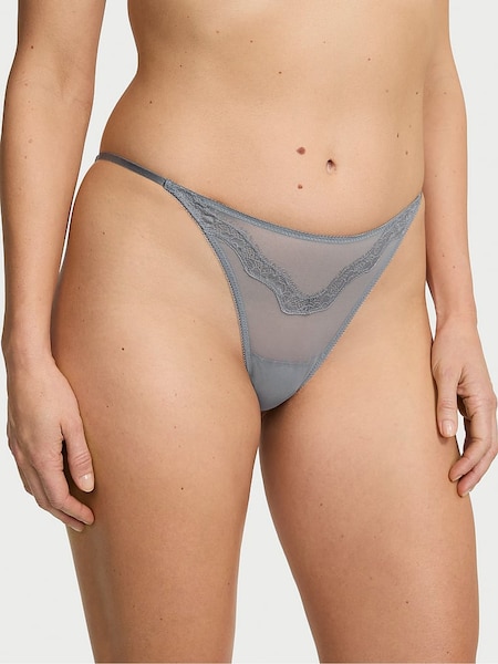Victoria's Secret Asteroid Grey Bikini Sheer Shine Lace Knickers (F22589) | €22.50