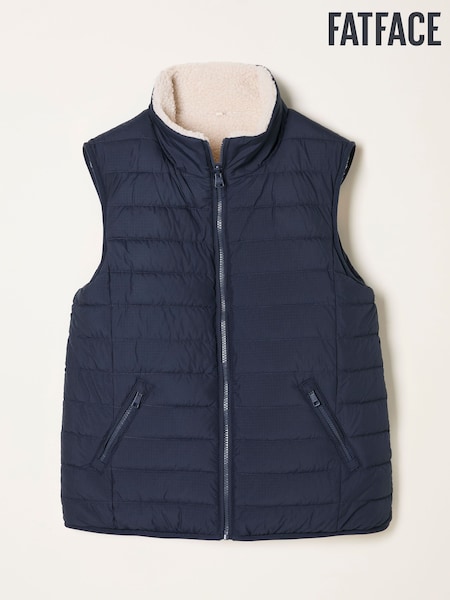 FatFace Luna Navy Reversible Gilet (F22641) | AED460