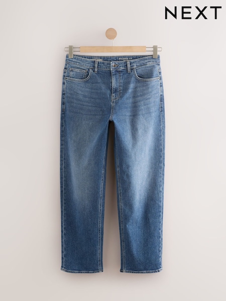 Blue Mid Relaxed Fit Vintage Wash Denim Jeans (F22697) | AED131