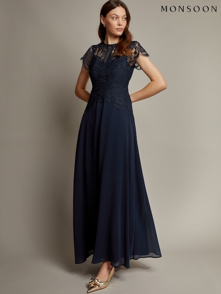 Monsoon Blue Monica Lace Maxi Dress (F22748) | KRW352,200