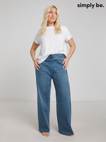 Simply Be Blue Wide Leg Weekender Jeggings (F22805) | €35