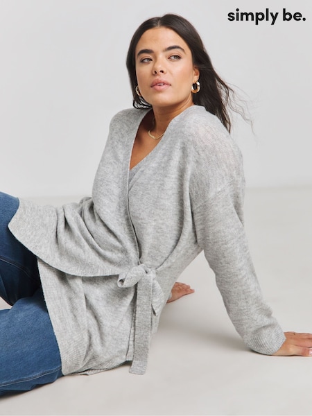 رمادي - Simply Be Sponge Ballet Wrap Cardigan (F22811) | ‏228 ر.س.‏