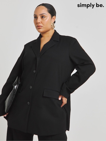 Simply Be Premium Ponte Single Breasted Jacket (F22817) | 365 LEI