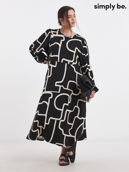 Simply Be Black Supersoft Midi Dress (F22826) | €40